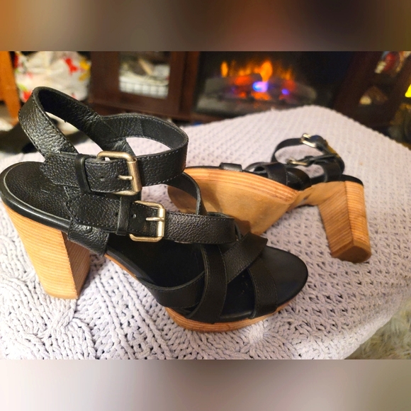 Madewell Strappy Leather Heels Sz 9 - Picture 1 of 7